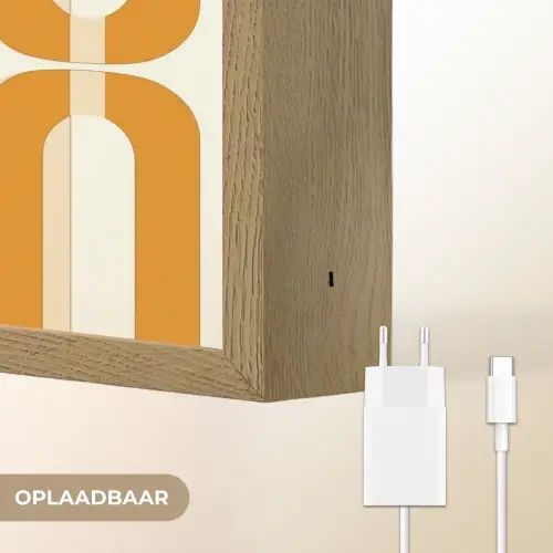 U-vorm - Retro - Oranje Light Box met batterij (Wandlamp) middel 907 -USP_websiteoplaadbaarNL
