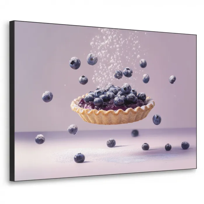 Eten - Taart - Bessen - Blauw Textielframe - compleet frame klein -3d