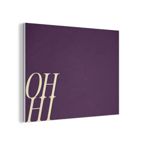 Oh hi - Paars - Cursief PET vilt klein -3d