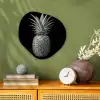 Ananas - Gedetailleerd - Bladeren Wandcirkel Organisch Forex 3mm klein -sfeer2