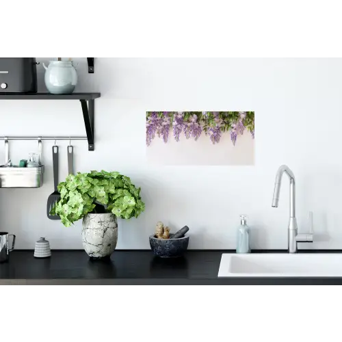 Blauwe regen - Bloemen - Paars Muursticker klein -keuken