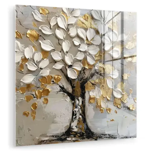 Boom - Beige - Grijs - Goud - Abstract plexiglas 5mm klein -zzzproduct_nieuw