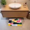 Abstract - Roze - Lappen - Vormen - Geel Badmat klein -sfeer1
