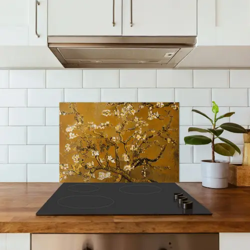 Amandelbloesem - Kunst - Van Gogh - Goud keuken achterwand spatscherm klein -sfeer2