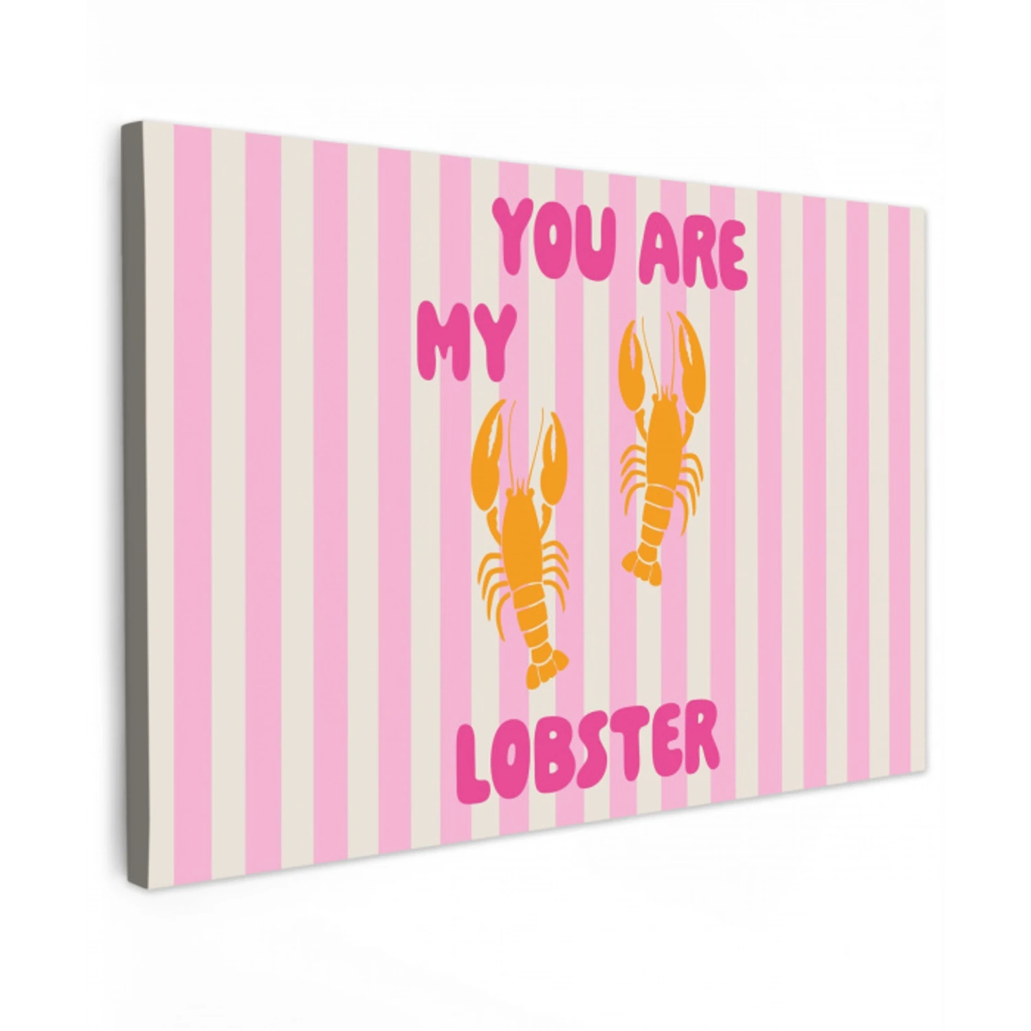 Lobster - Love - Valentijn Tuinposter op houten frame 2 cm dik klein -3d
