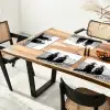 Vrouwen - Zonnehoed - Strand - Zwart - Wit Placemat vinyl groot -zzsfeer4_Kitchenyeah-website