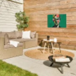 Man - Planten - Groen Tuinposter op houten frame 2 cm dik klein -sfeer2