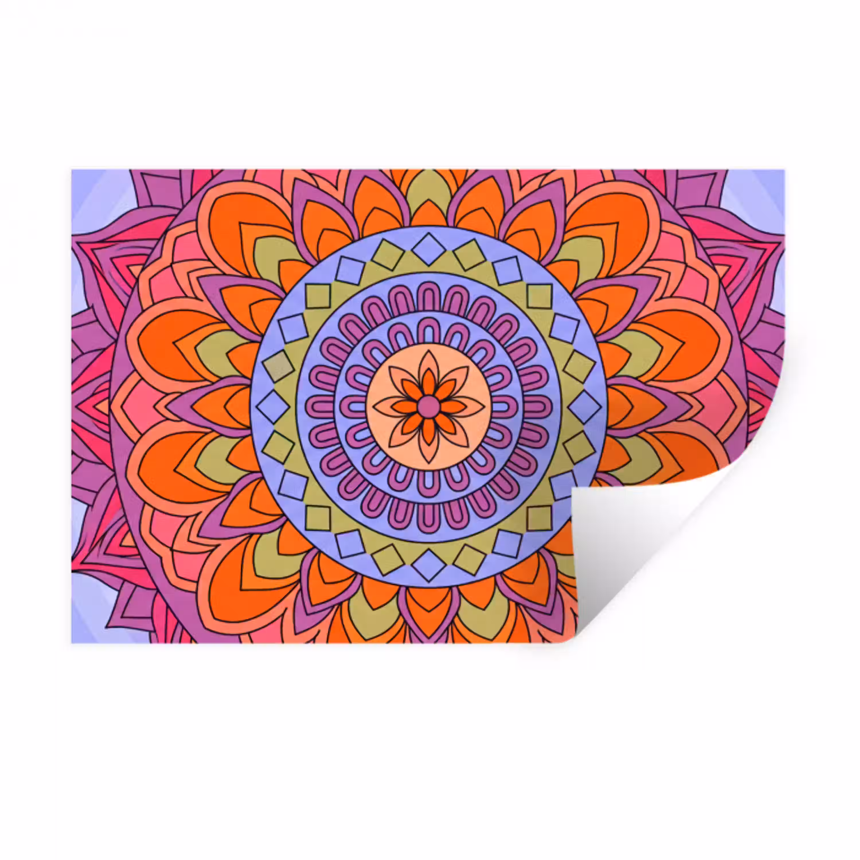 Mandala - Cirkel - Abstract - Kleurrijk - Patroon Muursticker klein -3d