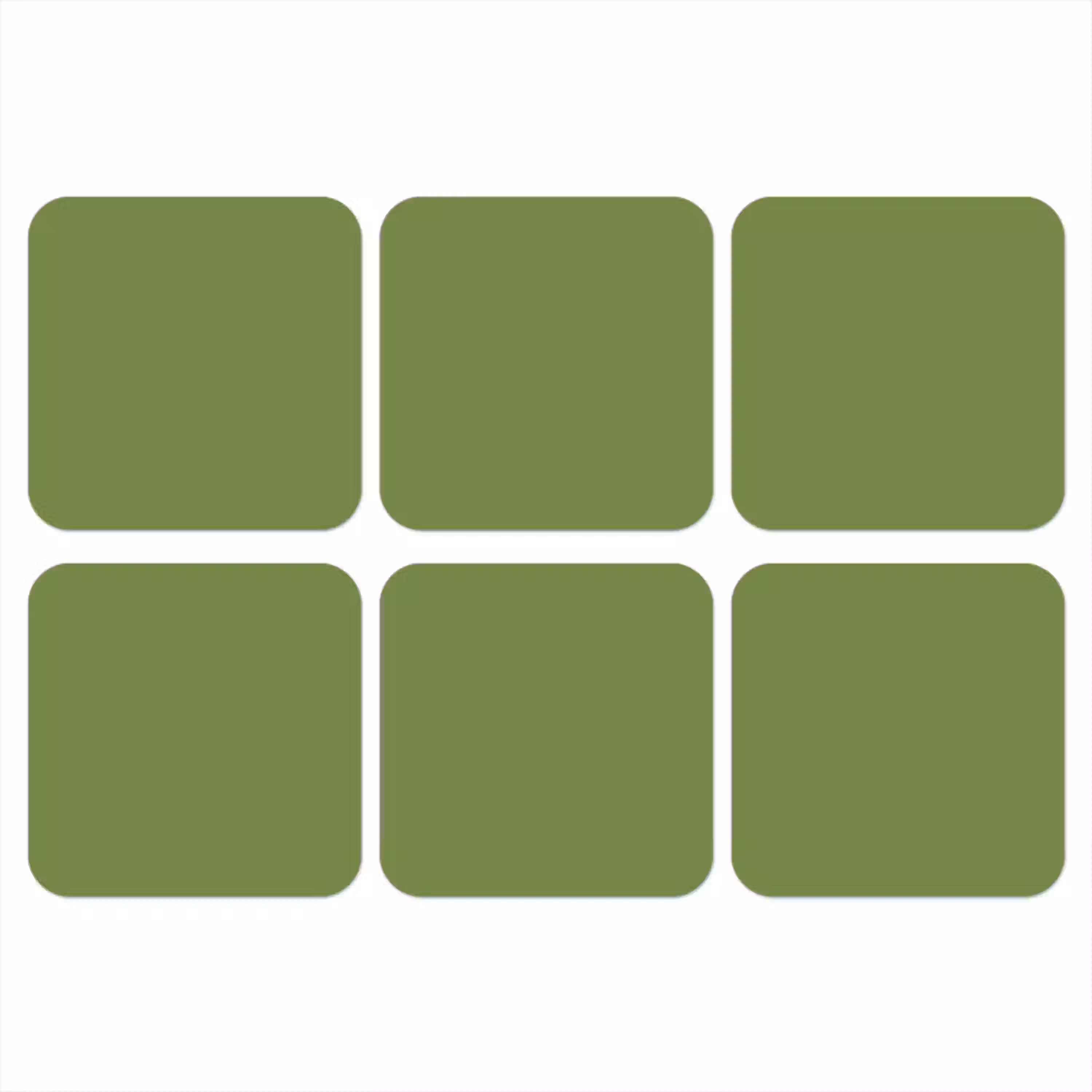 Moss - Green - Groen onderzetter kurk middel 366 -3d