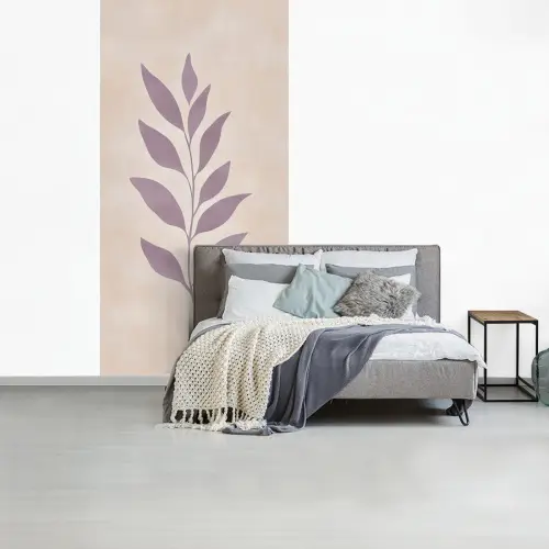 Tak - Bladeren - Minimalistisch - Beige fotobehang vinyl groot -slaapkamer
