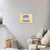 Eieren - Doos - Minimalistisch - Blauw Tuinposter op houten frame 2 cm dik klein -sfeer1