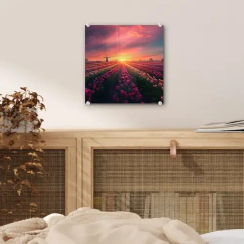 Windmolen - Zonsondergang - Landschap plexiglas 5mm klein -sfeer4