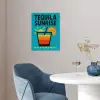 Illustratie - Tequila - Glas - Blauw poster papier klein -sfeer3