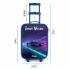 Lichtstralen - Neon - Racewagen - Paars Kinderkoffer - Blauw klein -productfoto_formaten