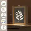 Blad - Wit - Minimalistisch Light Box met kabel (Tafellamp) klein -USP_NL
