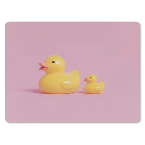 Eendjes - Vrolijk - Roze muismat rubber klein -3d
