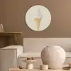 Softijs - Hoorntje - Wit Akoestische PET Vilt - Rond klein -sfeer1