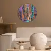 Abstract - Figuren - Kleurrijk Akoestische PET Vilt - Rond klein -sfeer1