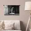 Geit - Bord - Spaghetti - Zwart Wit Wandkleed katoen klein -sfeer4