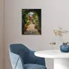 Doorkijk - Bloemen - Poort - Stenen poster papier klein -sfeer3