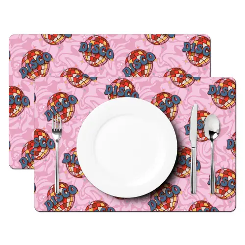Disco - Bal - Patroon - Roze Placemat vinyl groot 368 -zzsfeer2_Kitchenyeah-website