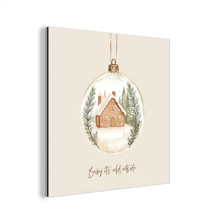 Quote - Winter - Kerst - Beige - Kerstbal aluminium wit klein -3d