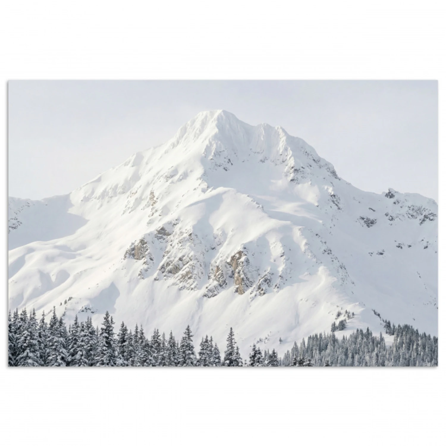 Berg - Sneeuw - Winter - Natuur - Wit poster papier klein -3d