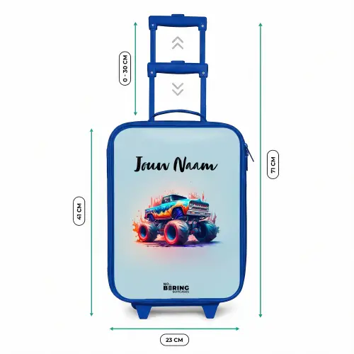 Fierce Wheels Kinderkoffer - Blauw klein -productfoto_formaten