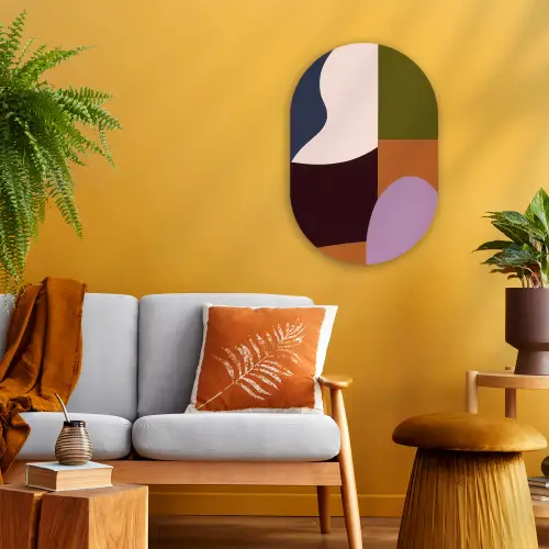 Vormen - Abstract - Kleuren - Vierkant Wandcirkel Ovaal Forex klein -sfeer4