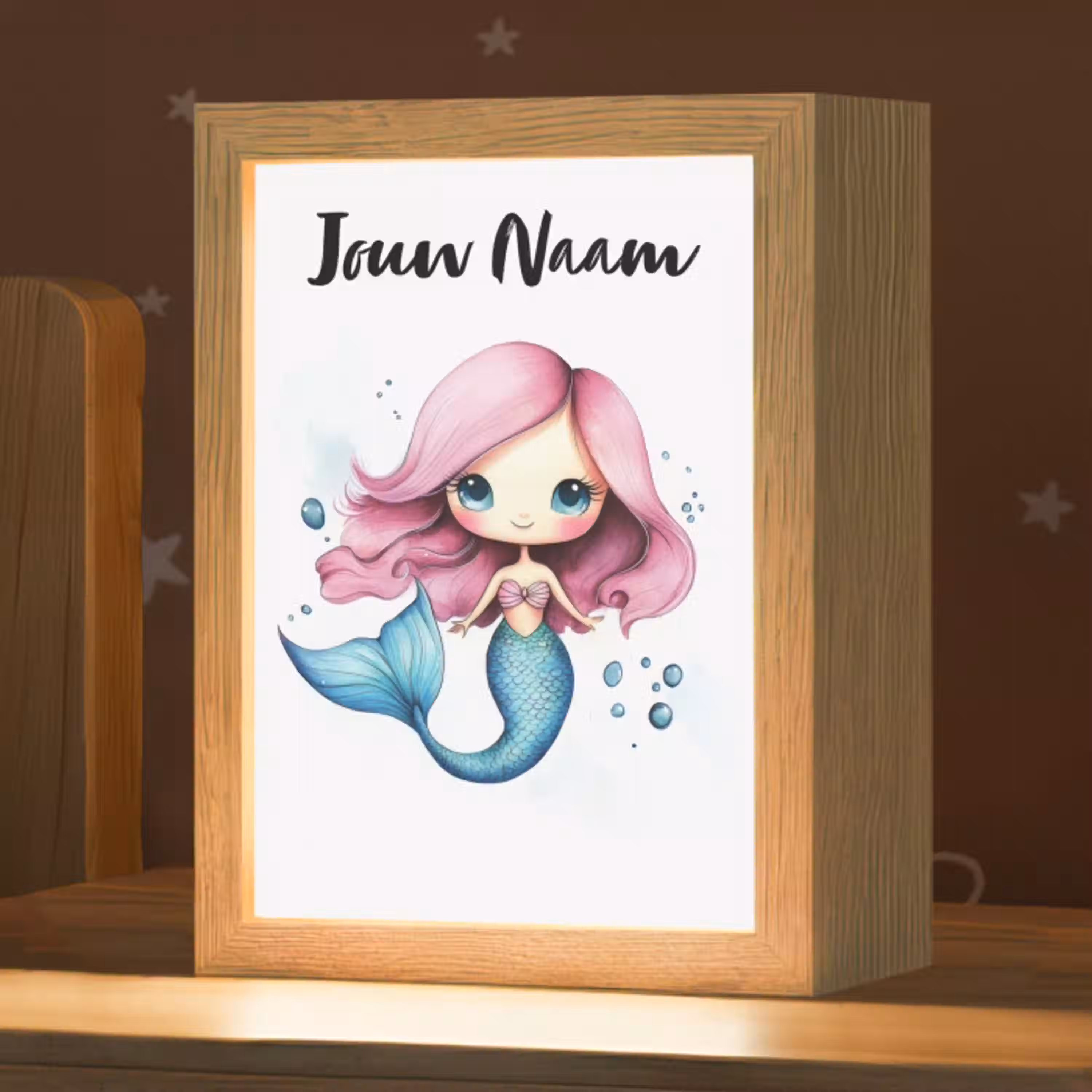Zeemeermin - Roze Light Box met kabel (Kinderlampje) klein -zzz_3d_website