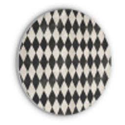 Klassiek - Patroon - Zwart Akoestische PET Vilt - Rond klein 838 -3d