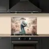Pauw - Vogels - Bloemen - Boom - Botanisch keuken achterwand spatscherm klein -sfeer1