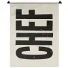 Vintage - Chef - Japandi - Zwart Wandkleed katoen klein -zz3d