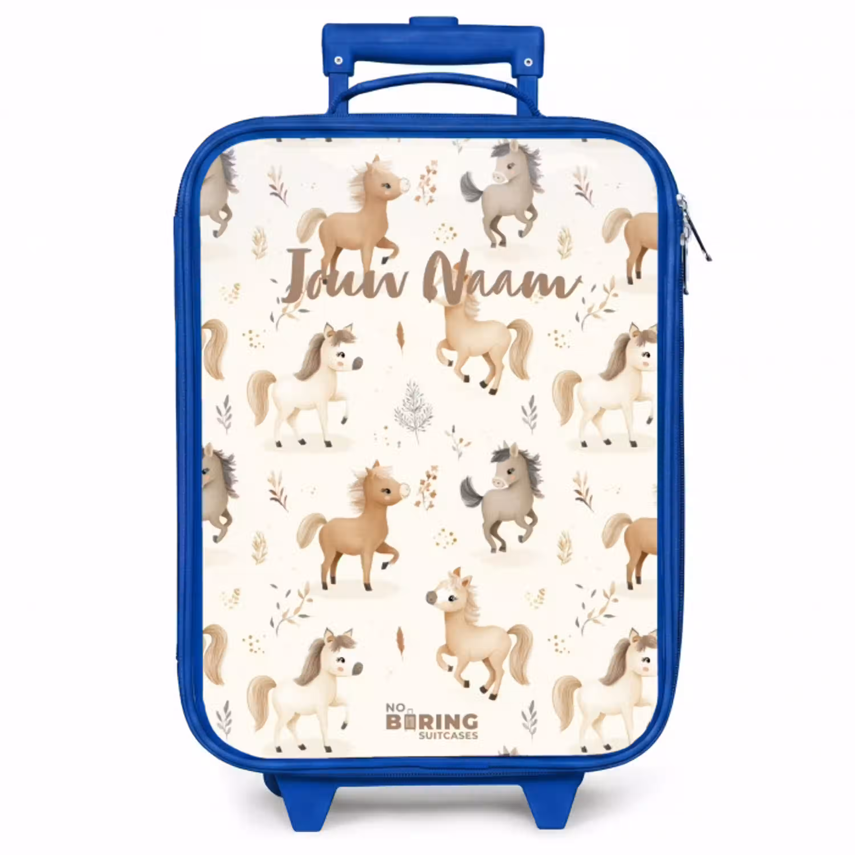 Patroon van veulens in beige en bruin kleuren Kinderkoffer - Blauw klein -zzz_website3d