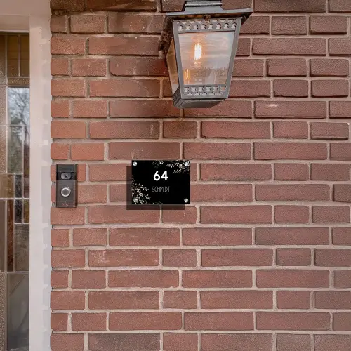 Botanisch - Zwart - Modern Naambord Rechthoek middel -sfeer7-rechthoek-S