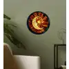 Mozaïek - Glas - Maan - Donkerblauw Wandcirkel behangsticker klein -sfeer2