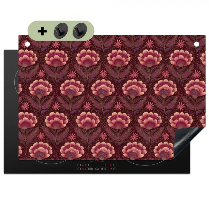 Bloemen - Waaier - Paars Inductie beschemer met haakjes klein 777 -3d