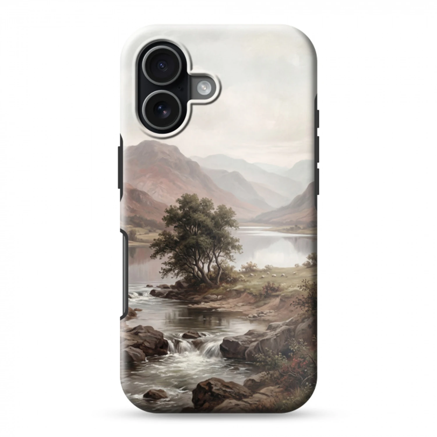 Berglandschap - Meer - Bergen - Vallei - Klassiek Toughcase MagSafe Apple iPhone 17 klein -3d