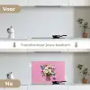 Bloemen - Quote - Kaartje - Kleurrijk keuken achterwand spatscherm klein -voor_na_NL