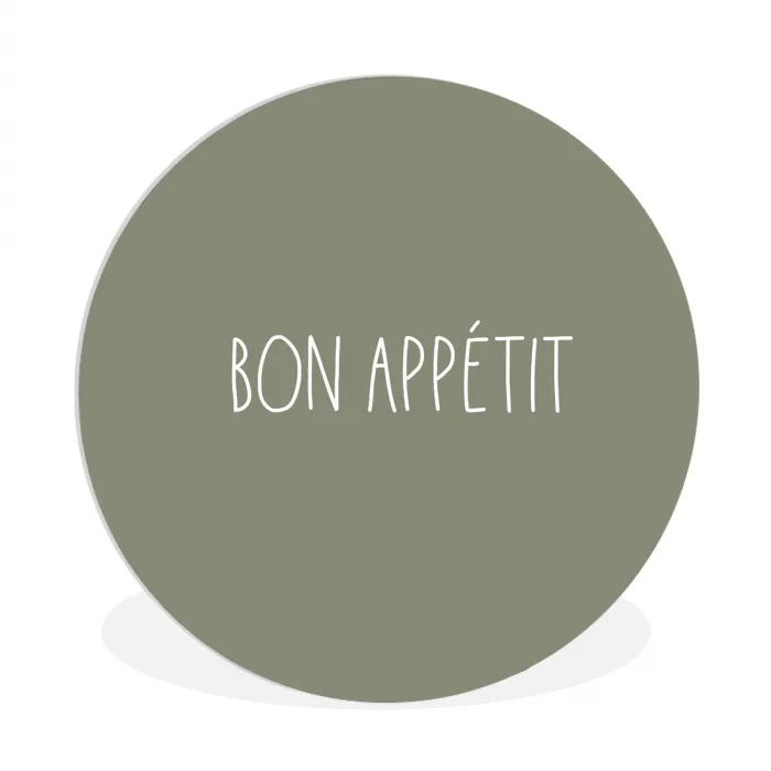 Spreuken - Bon appétit - Quotes - Eet smakelijk - Eten Wandcirkel kunststof plaat 5mm dik klein -3d