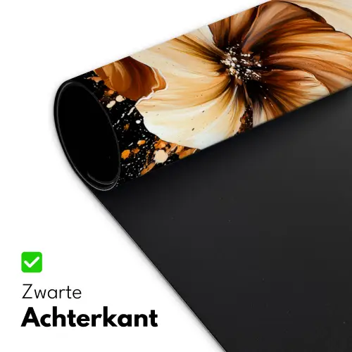 Bloemen - Goud - Graffiti - Zwart - Abstract Muismat XXL klein -sfeer2