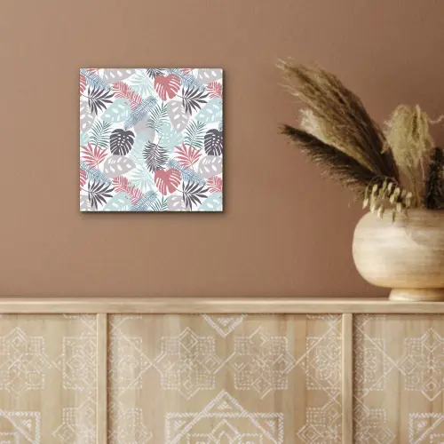 Monstera - Pastel - Bladeren - Tropical aluminium wit klein -sfeer4