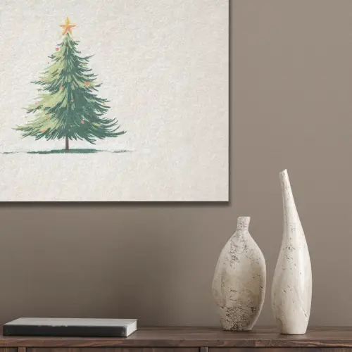 Kerstboom - Illustratie - Ster - Sneeuw PET vilt klein -sfeer6_closeup
