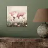 Wereldkaart - Roze - Bloemen aluminium wit klein -sfeer2