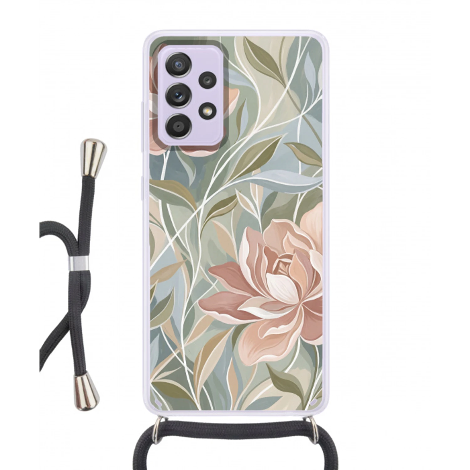 Elegant - Romantiek - Roze Hoesje Samsung Galaxy A52 5G met koord klein -3d