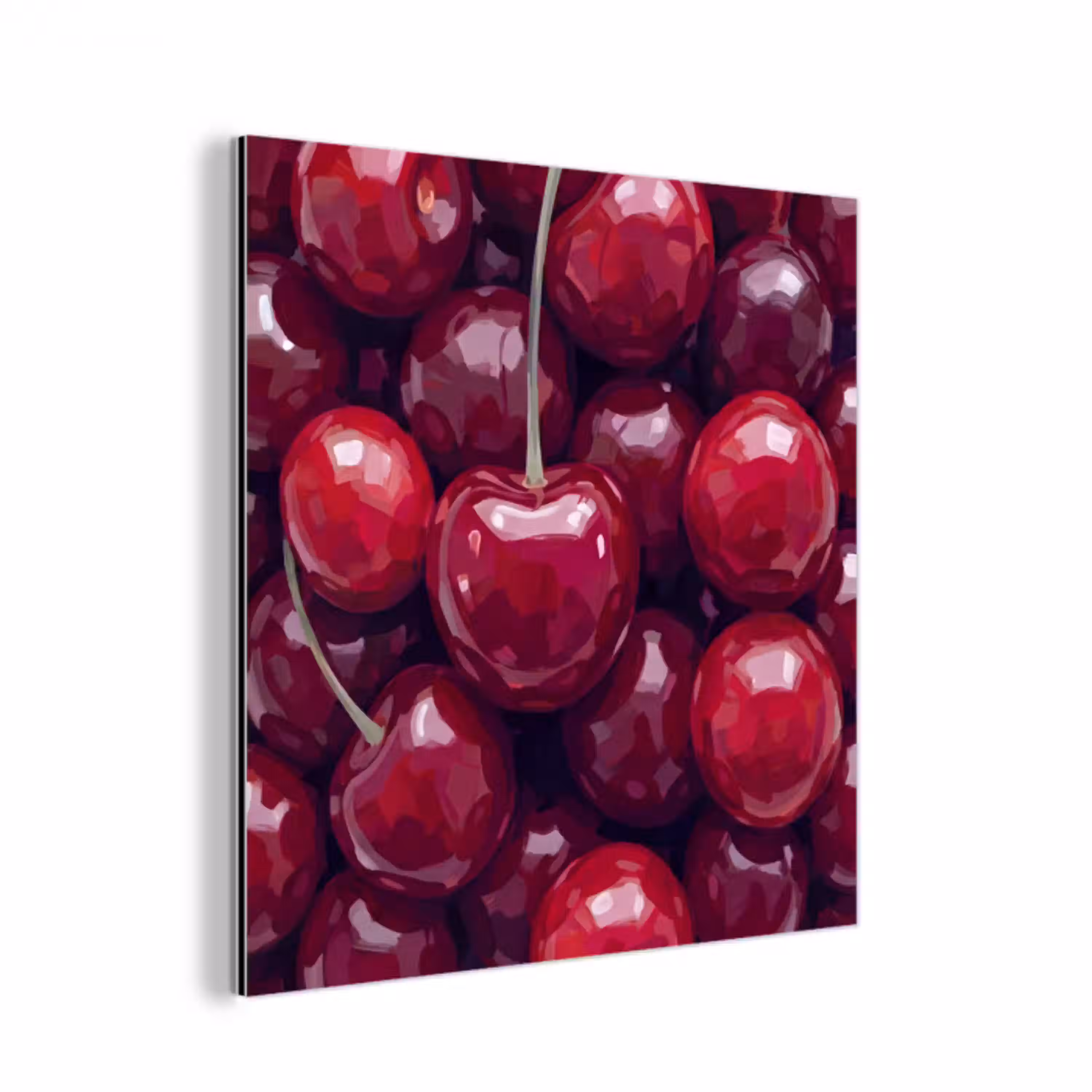 Fruit - Kersen - Eten - Modern - Rood aluminium wit klein -3d