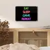Gaming - Led - Quote - Eat sleep game repeat - Gamen plexiglas 5mm klein -sfeer4