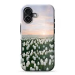 Tulpen - Landschap - Wit Toughcase MagSafe Apple iPhone 17 klein -3d