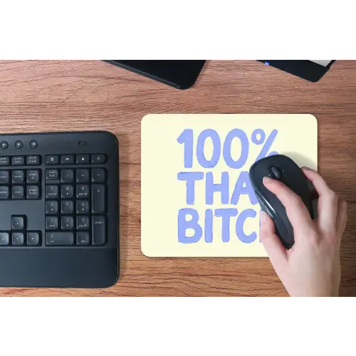 100% that bitch - Blauw - Wit muismat rubber klein -toetsenbord