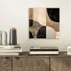 Abstract - Vlakken - Zwart - Rond aluminium wit klein -sfeer1